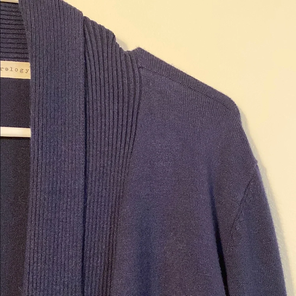 Retrology Dark Navy Blue Cardigan Sweater Lightweight Relaxed Style - Picture 5 of 6